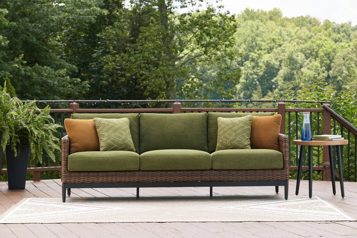 Horizon Hall - Sofa With Cushion - Brown / Green Sofas by Signature Design by Ashley® - Walls Furniture & Mattress