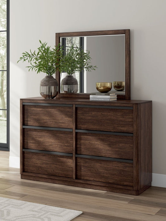 Dilenno - Dresser And Mirror - Dark Brown Dresser & Mirror by Signature Design by Ashley® - Walls Furniture & Mattress