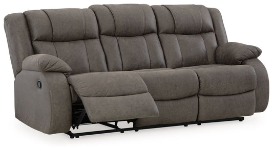 First Base - Reclining Sofa - Gunmetal Reclining Sofas by Signature Design by Ashley® - Walls Furniture & Mattress