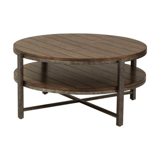 Breckinridge - Round Cocktail Table - Dark Brown Cocktail Tables by Liberty Furniture - Walls Furniture & Mattress