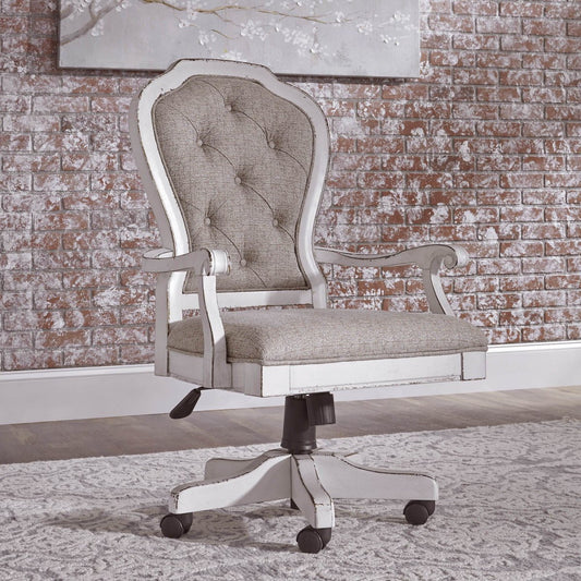 Magnolia Manor - Jr Executive Desk Chair - White Swivel Chairs by Liberty Furniture - Walls Furniture & Mattress