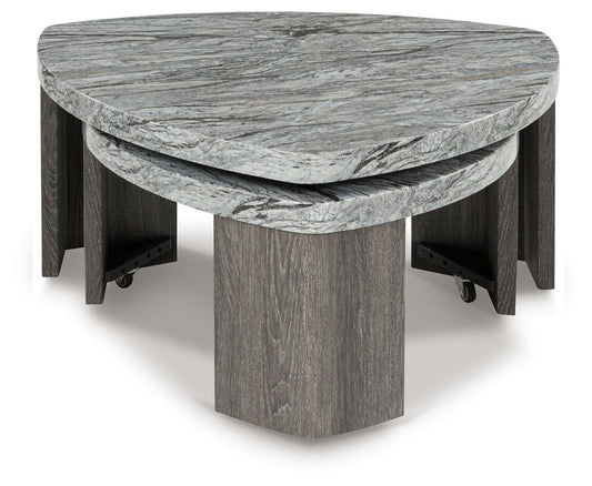 Surmour - Stacked Cocktail Table - Gray / Brown Nesting Tables by Signature Design by Ashley® - Walls Furniture & Mattress