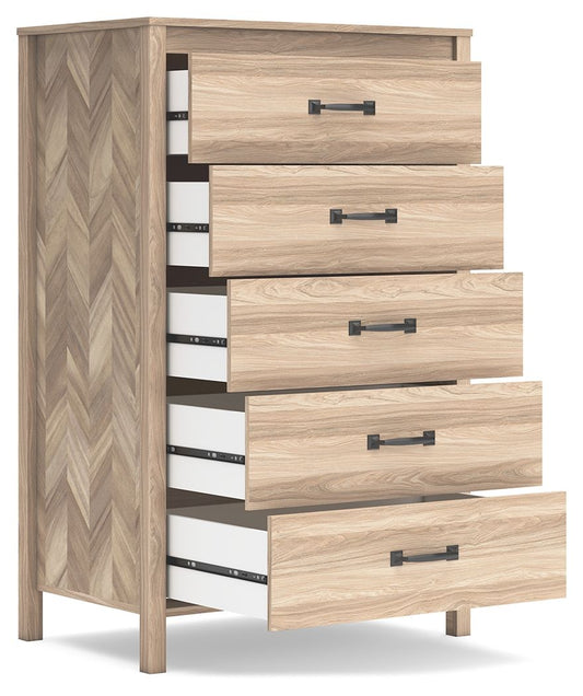 Battelle - Five Drawer Chest - Tan Accent Chests by Signature Design by Ashley® - Walls Furniture & Mattress