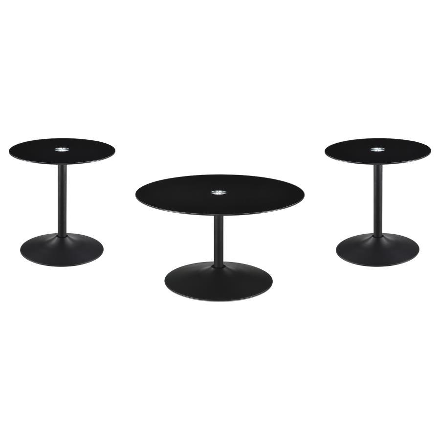 Ganso - Round Glass Top Coffee And End Table Set Table Sets by Coaster Fine Furniture - Walls Furniture & Mattress