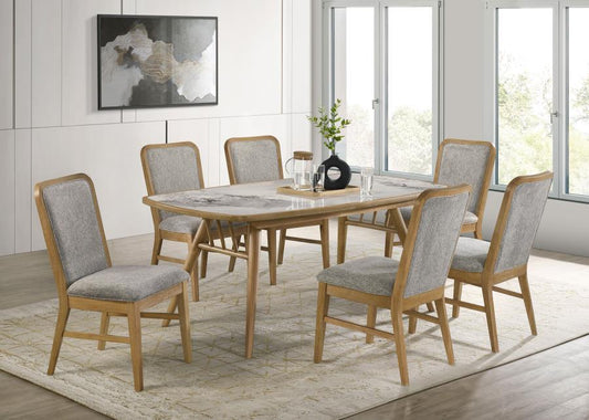 Croyden - 7 Piece Rectangular Dining Set - Gray / Weathered Natural 7 Piece Dining Room Sets by Coaster Fine Furniture - Walls Furniture & Mattress
