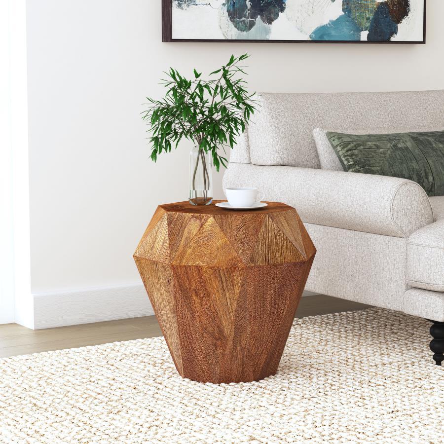 Jacinto - Octagonal Solid Mango Wood Side Table Side Tables by Coaster Fine Furniture - Walls Furniture & Mattress