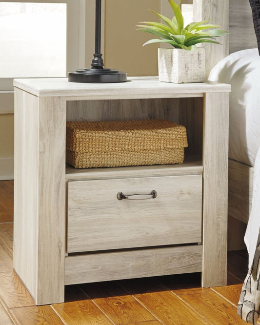 Bellaby - One Drawer Night Stand - Whitewash Accent Nightstands by Signature Design by Ashley® - Walls Furniture & Mattress