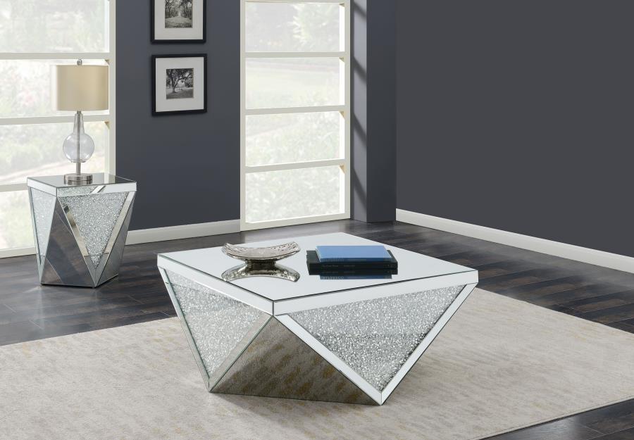 Amore - Mirrored Coffee Table Set Table Sets by Coaster Fine Furniture - Walls Furniture & Mattress