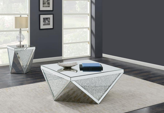 Amore - Mirrored Coffee Table Set Table Sets by Coaster Fine Furniture - Walls Furniture & Mattress
