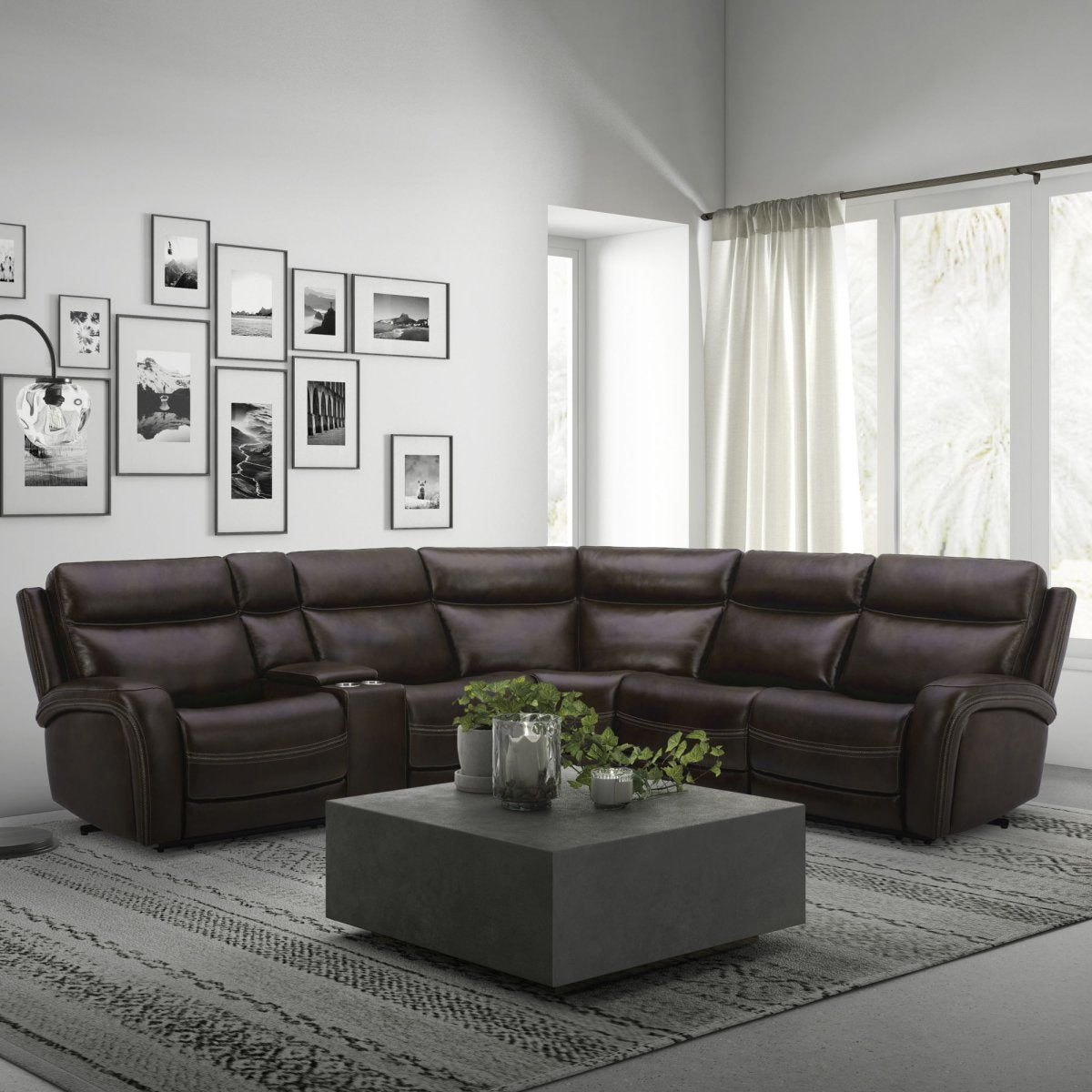 Blair - 6 Piece Sectional - Cognac Reclining Sectionals by Liberty Furniture - Walls Furniture & Mattress