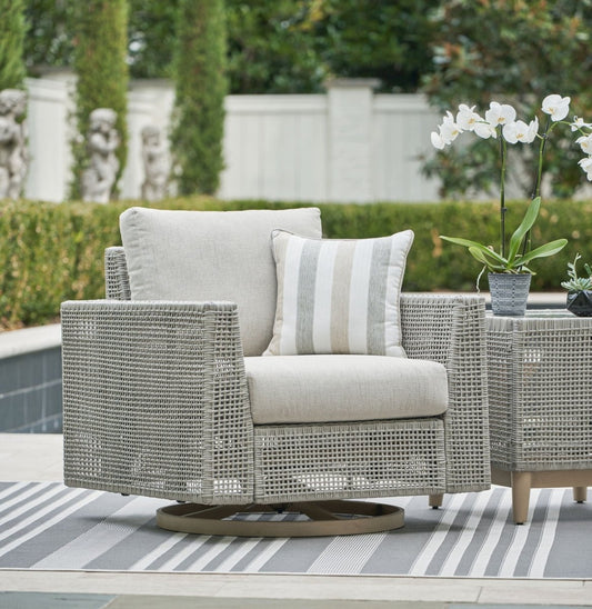 Seton Creek - Swivel Lounge With Cushion - Gray Swivel Chairs by Signature Design by Ashley® - Walls Furniture & Mattress