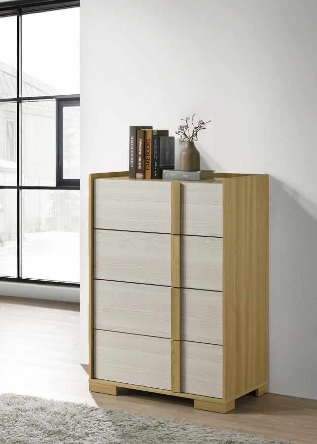 Hyland - 4 - Drawer Chest of Drawers - Natural Accent Chests by Coaster Fine Furniture - Walls Furniture & Mattress