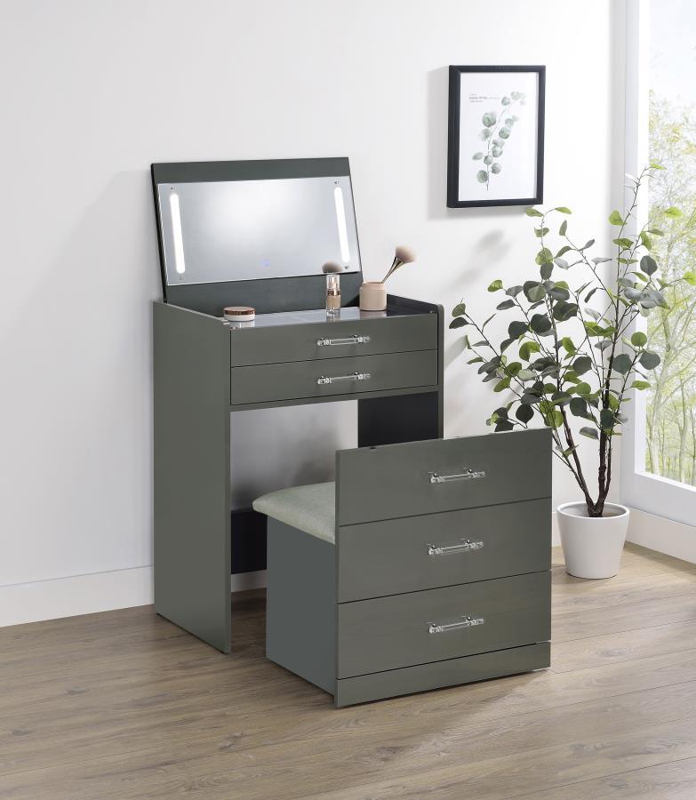 Danbury - 3 - Drawer Makeup Vanity & Stool Set Vanity Sets by Coaster Fine Furniture - Walls Furniture & Mattress