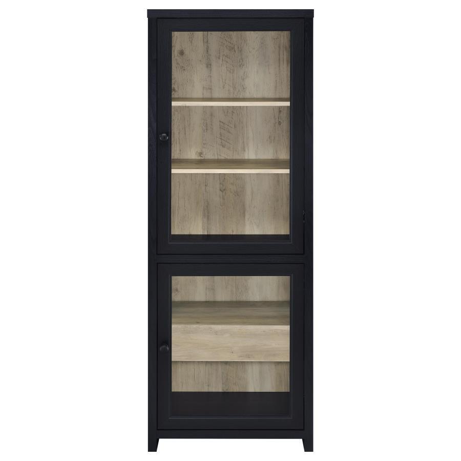Denison - 67" 2 - Door Media Tower Storage Cabinet - Black Piers by Coaster Fine Furniture - Walls Furniture & Mattress