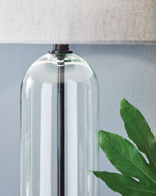 Kerrbrook - Clear / Black - Glass Table Lamp Table Lamps by Signature Design by Ashley® - Walls Furniture & Mattress