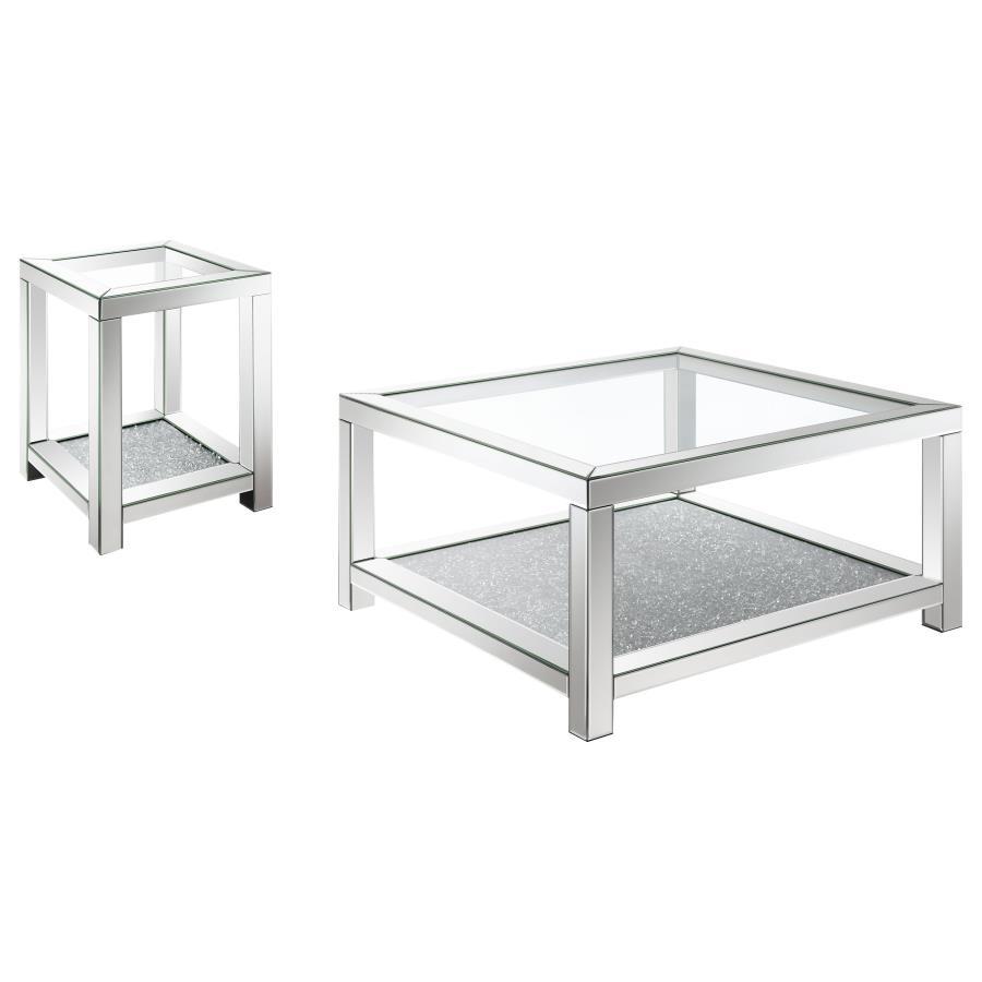 Valentina - Mirrored Coffee Table Set Table Sets by Coaster Fine Furniture - Walls Furniture & Mattress