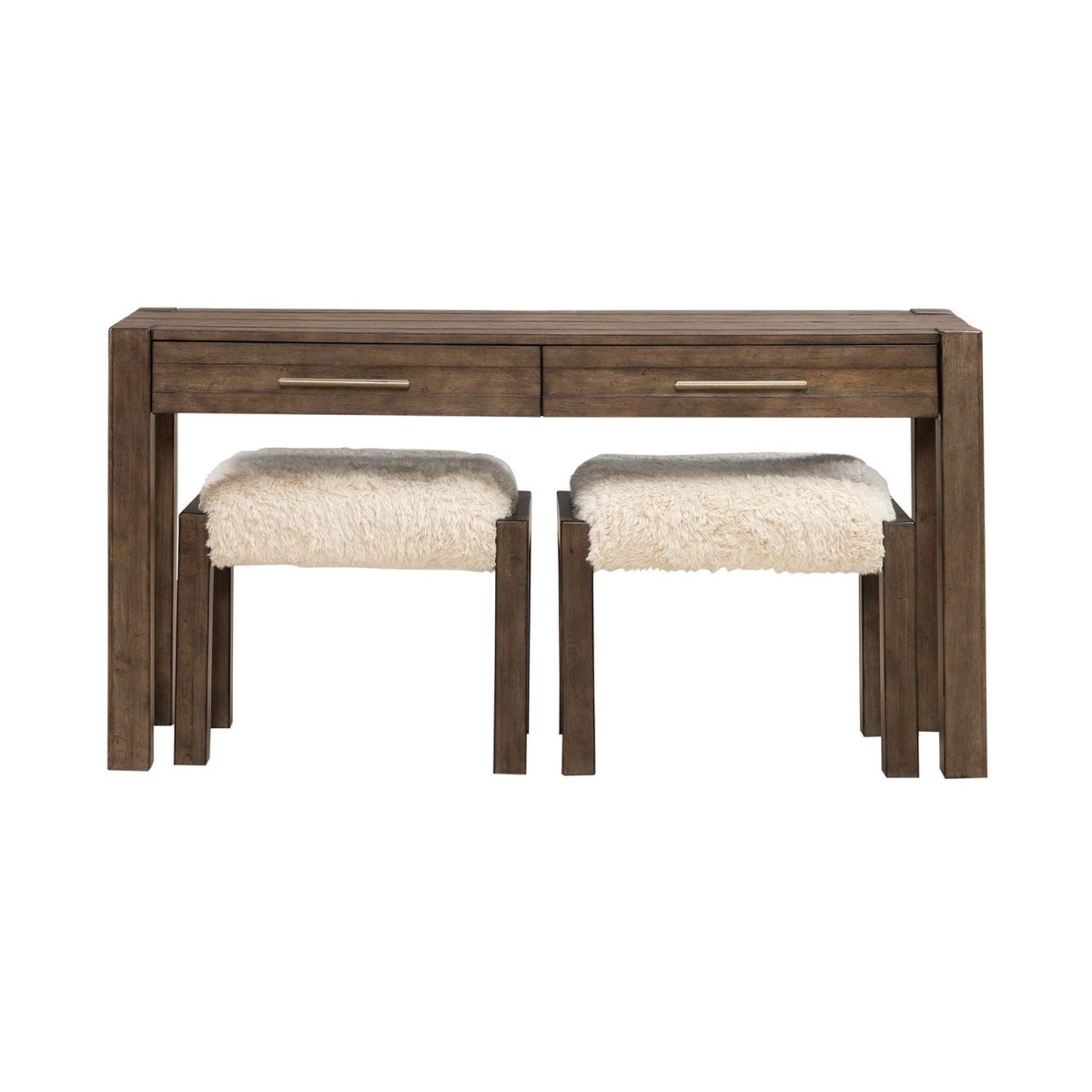 Broadmore - 3 Piece Table Set (1 Console Table 2 Console Stools) - Brown 3 Piece Living Room Sets by Liberty Furniture - Walls Furniture & Mattress
