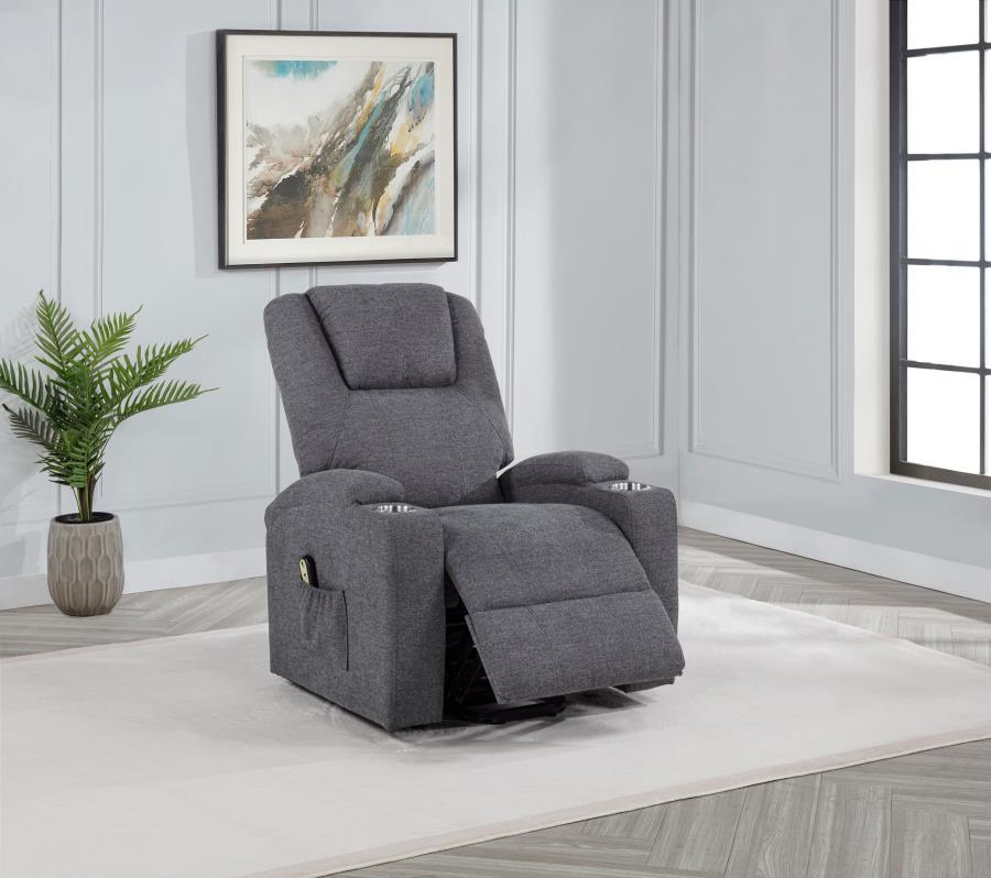 Louie - Chenille Upholstered Power Lift Massage Chair Lift Chairs by Coaster Fine Furniture - Walls Furniture & Mattress