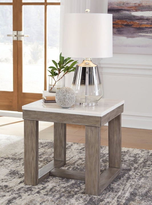 Loyaska - Square End Table - Brown / Ivory End Tables by Signature Design by Ashley® - Walls Furniture & Mattress