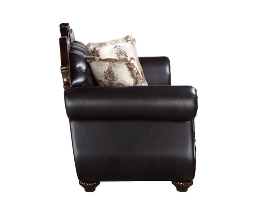 Maximus - Loveseat - Dark Brown Stationary Loveseats by New Classic - Walls Furniture & Mattress