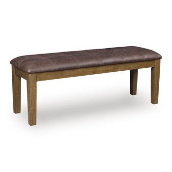 Urbinforte - Large Upholstered Dining Room Bench - Light Brown Upholstered Benches by Signature Design by Ashley® - Walls Furniture & Mattress