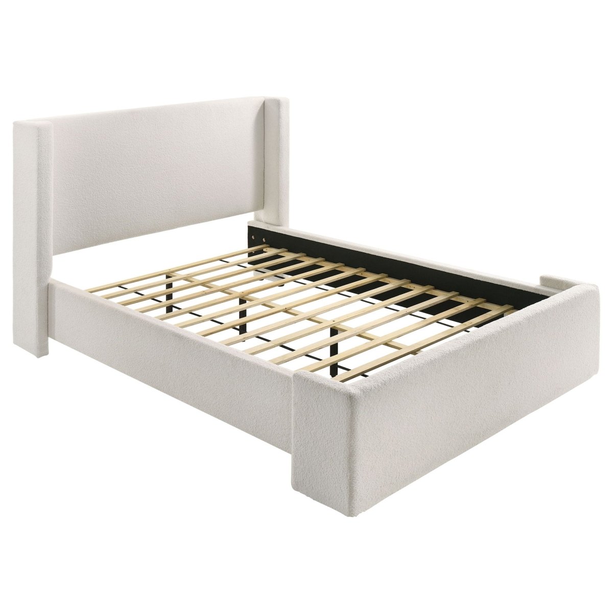 Alamosa - Boucle Upholstered Wingback Bed Upholstered Beds by Coaster Fine Furniture - Walls Furniture & Mattress