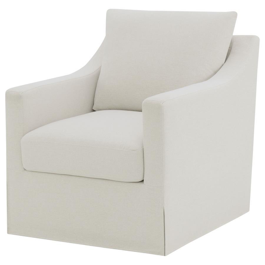 Winter - Upholstered Sloped Arm Accent Swivel Chair Swivel Chairs by Coaster Fine Furniture - Walls Furniture & Mattress