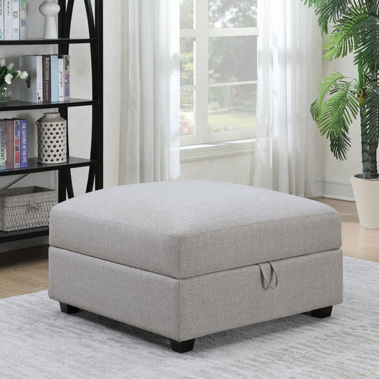 Cambria - Square Upholstered Storage Ottoman - Gray Storage Ottomans by CoasterElevations - Walls Furniture & Mattress
