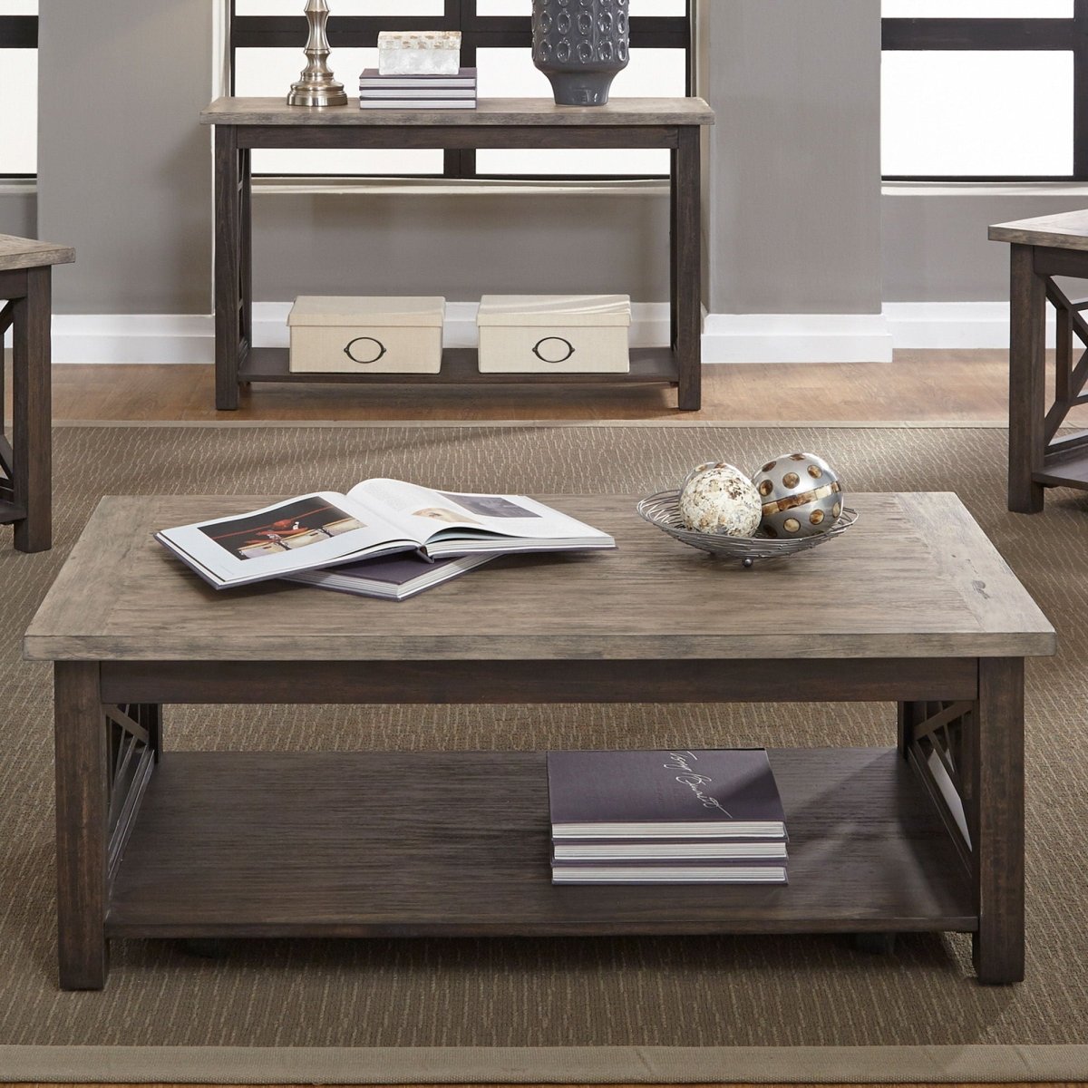 Heatherbrook - Cocktail Table - Black Cocktail Tables by Liberty Furniture - Walls Furniture & Mattress