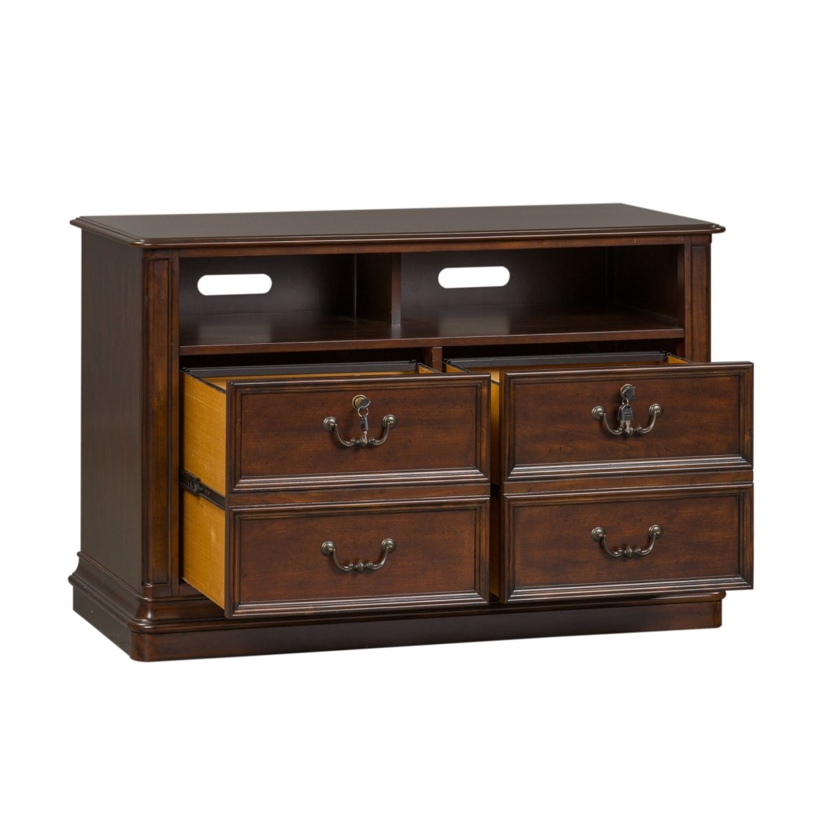 Brayton Manor - Jr Executive Media Lateral File - Dark Brown Filing Cabinets by Liberty Furniture - Walls Furniture & Mattress