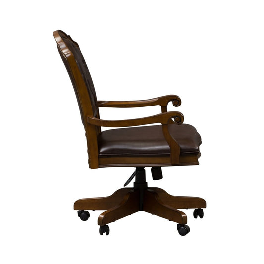 Amelia - Jr Executive Office Chair - Dark Brown Swivel Chairs by Liberty Furniture - Walls Furniture & Mattress
