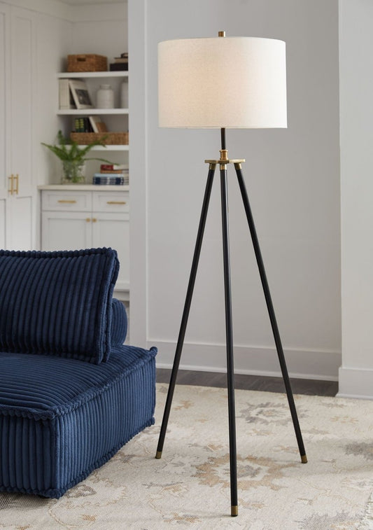 Cashner - Metal Floor Lamp - Black / Gold Finish Floor Lamps by Signature Design by Ashley® - Walls Furniture & Mattress