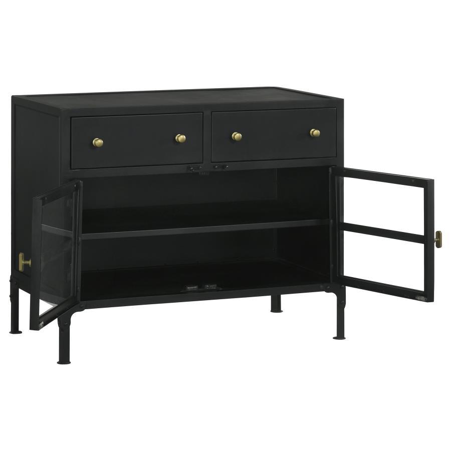 Sadler - 2 - Drawer Metal Accent Storage Cabinet - Matte Black Accent Cabinets by CoasterElevations - Walls Furniture & Mattress