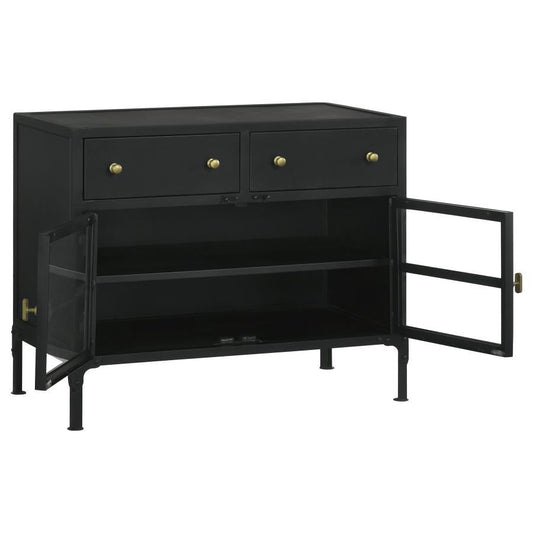 Sadler - 2 - Drawer Metal Accent Storage Cabinet - Matte Black Accent Cabinets by CoasterElevations - Walls Furniture & Mattress
