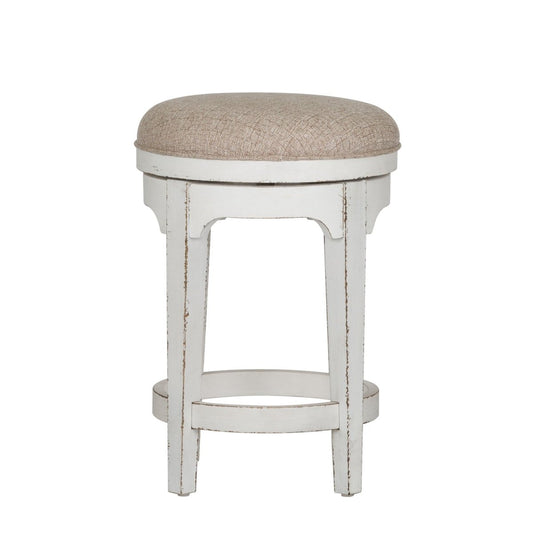 Magnolia Manor - Console Swivel Stool - White Counter Height (24" - 27") by Liberty Furniture - Walls Furniture & Mattress