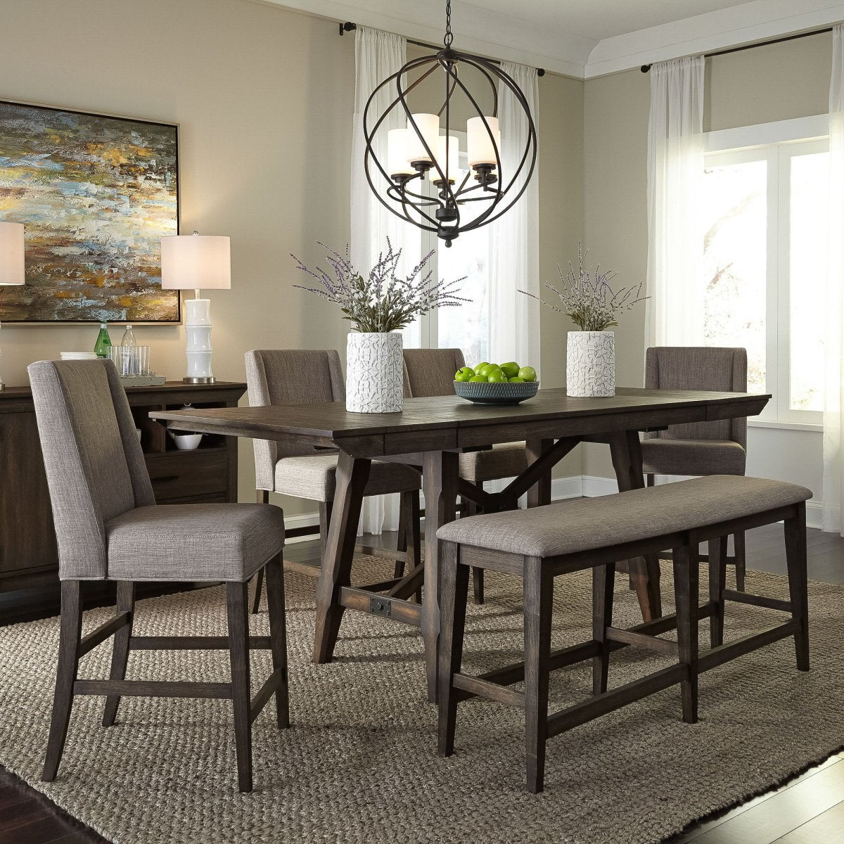 Double Bridge - Gathering Dining Table Set 5 Piece Dining Room Sets by Liberty Furniture - Walls Furniture & Mattress