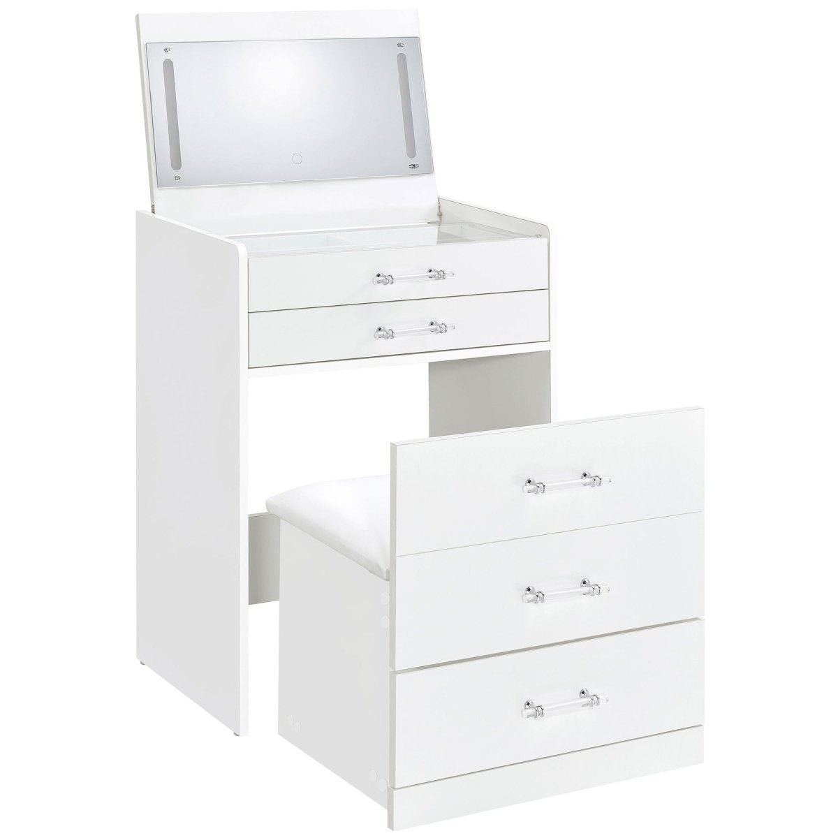 Danbury - 3 - Drawer Makeup Vanity & Stool Set Vanity Sets by Coaster Fine Furniture - Walls Furniture & Mattress