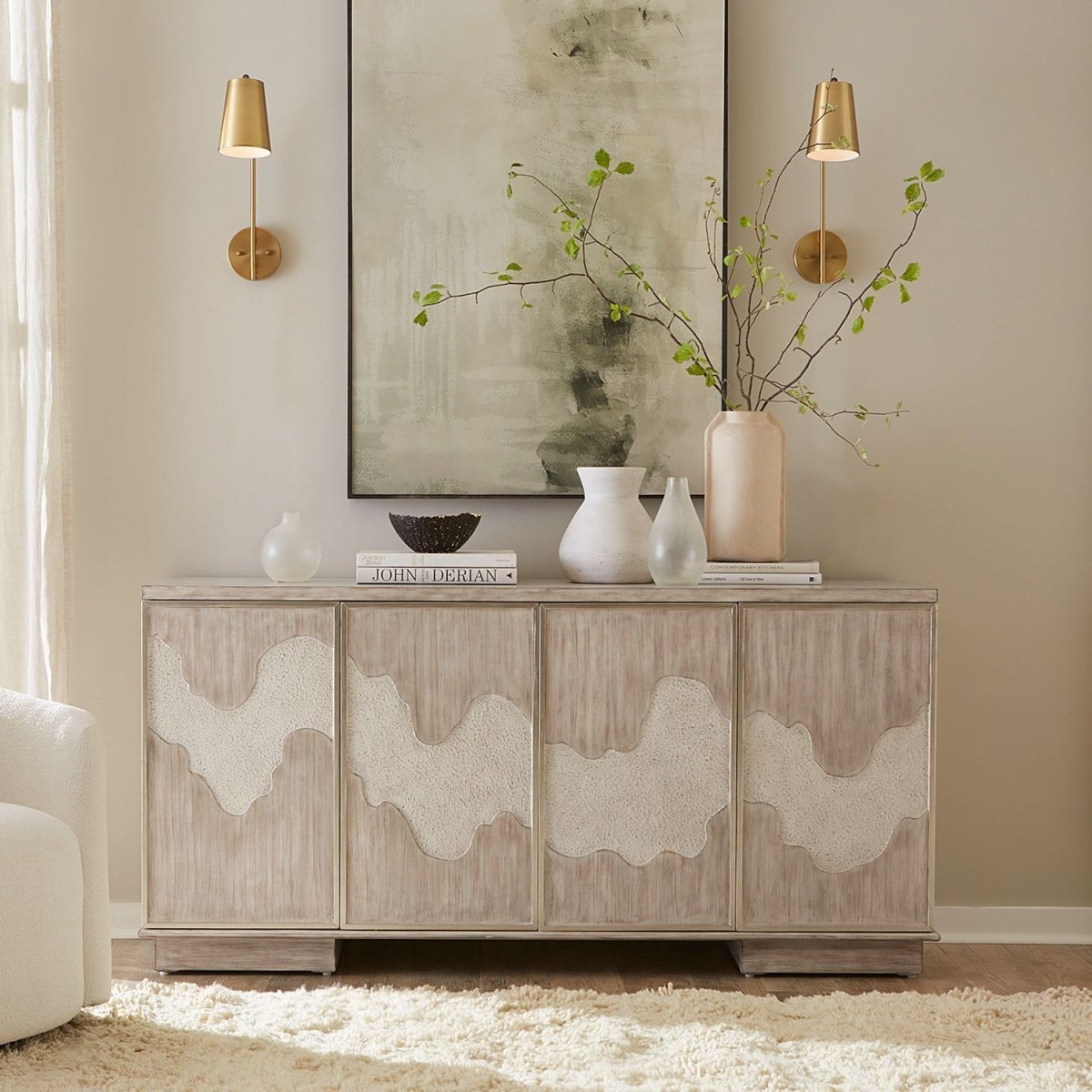 Terrace - 4 Door Accent Cabinet - Gray Accent Cabinets by Liberty Furniture - Walls Furniture & Mattress