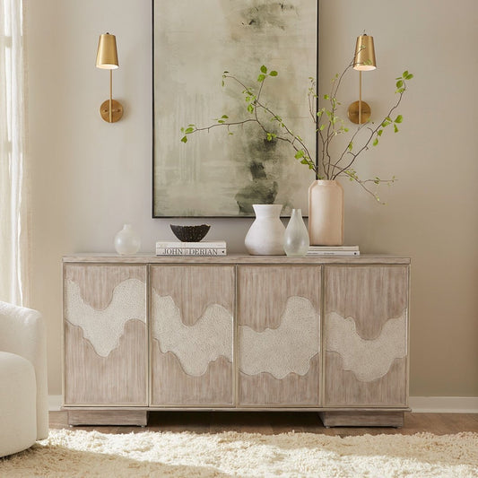 Terrace - 4 Door Accent Cabinet - Gray Accent Cabinets by Liberty Furniture - Walls Furniture & Mattress