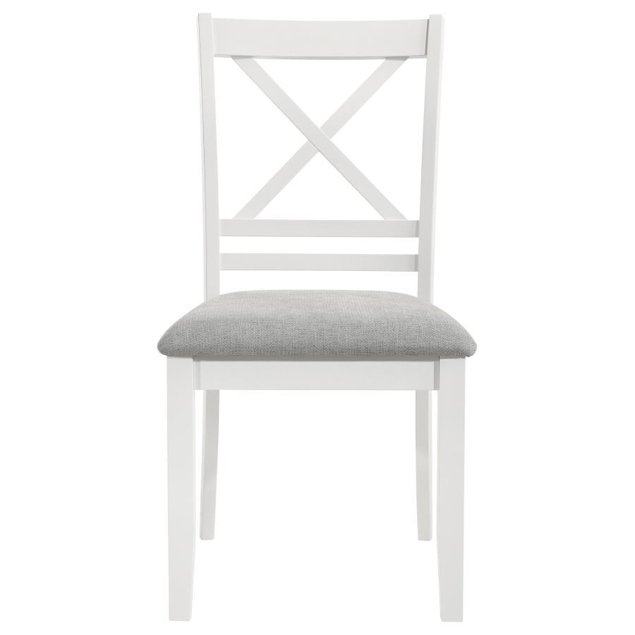 Hollis - Cross Back Wood Dining Side Chair (Set of 2) - White Chair Sets by Coaster Fine Furniture - Walls Furniture & Mattress