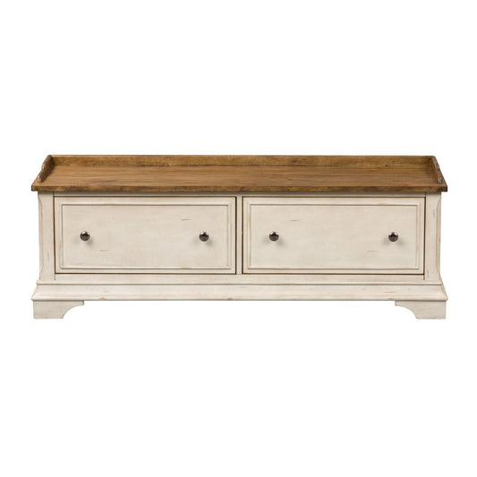 Morgan Creek - Storage Hall Bench - White Storage Benches by Liberty Furniture - Walls Furniture & Mattress