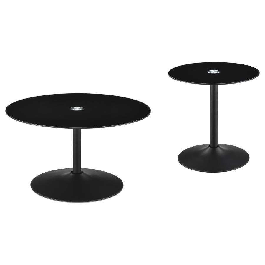 Ganso - Round Glass Top Coffee And End Table Set Table Sets by Coaster Fine Furniture - Walls Furniture & Mattress