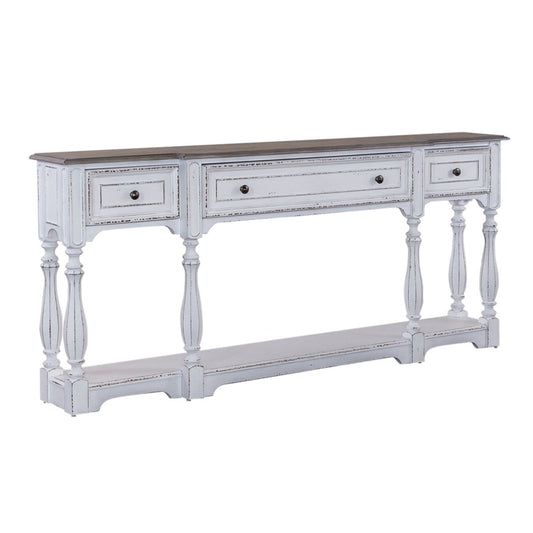 Magnolia Manor - 3 Drawer Hall Console Table - White Console Tables by Liberty Furniture - Walls Furniture & Mattress