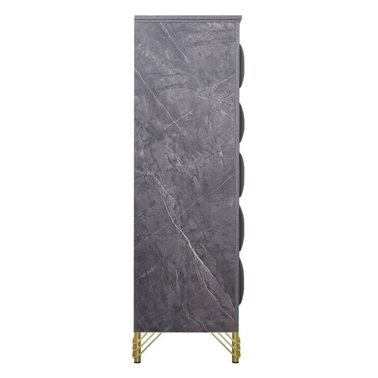 Symmetry - 5 Drawer Chest - Charcoal Accent Chests by New Classic - Walls Furniture & Mattress