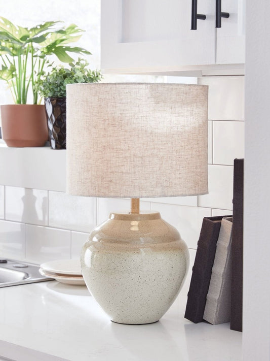 Waldish - Cream / Beige - Metal Table Lamp Table Lamps by Signature Design by Ashley® - Walls Furniture & Mattress