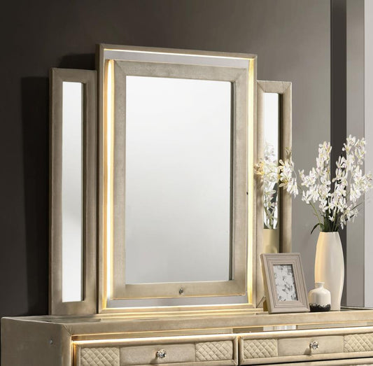Lorient - LED Dresser Mirror - Ivory And Camel Bedroom Mirrors by Coaster Fine Furniture - Walls Furniture & Mattress