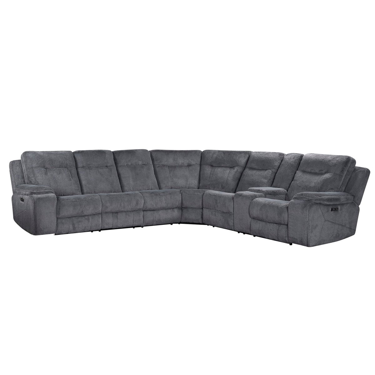 Teddy - 3 Piece Power Sectional - Gray Reclining Sectionals by New Classic - Walls Furniture & Mattress