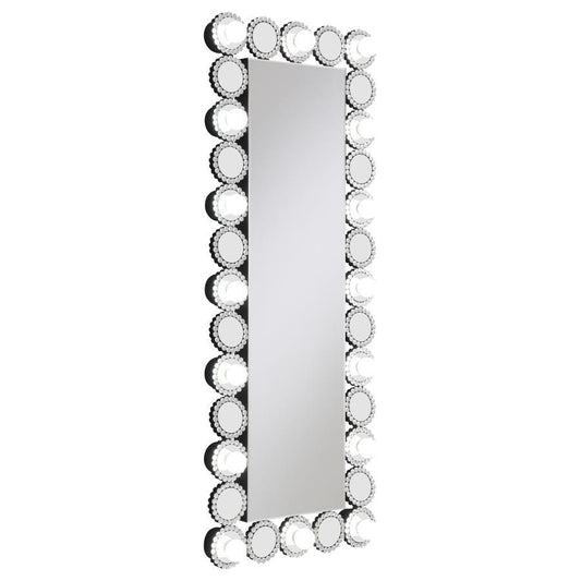 Aghes - Wall Mirror With Lighting - Silver Wall Mirrors by CoasterElevations - Walls Furniture & Mattress