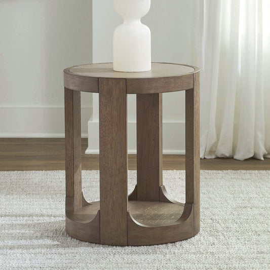 South Bend - Round Chairside Table - Brown Chair Side Tables by Liberty Furniture - Walls Furniture & Mattress