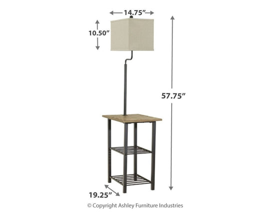 Shianne - Metal Tray Lamp - Black Floor Lamps by Signature Design by Ashley® - Walls Furniture & Mattress